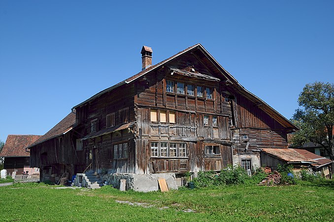 10: The Hofammannhaus, Hofsteigstraße No. 46 in Lustenau: former seat of the bailiff (Hofammann) of Lustenau, Vorarlberg. User:Böhringer