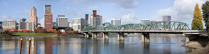 Downtown, the Willamette River and the Hawthorne Bridge