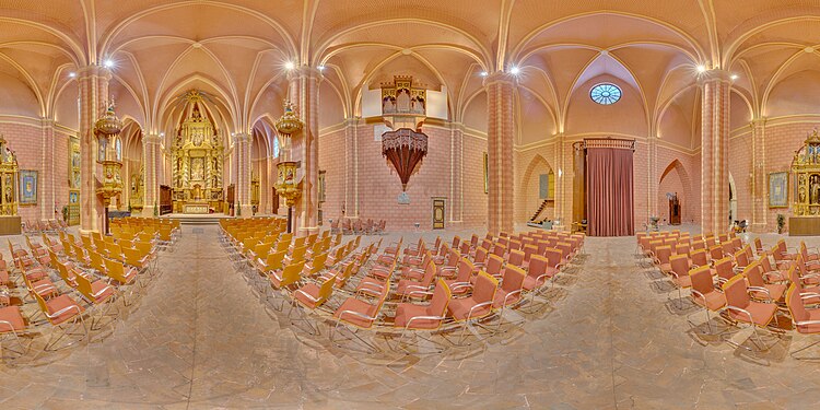 Spherical panorama of San Pedro Los Francos church, Calatayud, Spain.