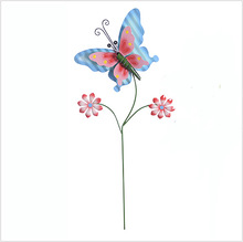 Dekoracja ogrodowa Motyl, niebiesko-różowy