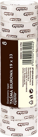 Taśma biurowa 19 mm x 33 m słupek 8 sztuk 