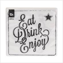 Serwetki "Eat, Drink, Enjoy", 33x33 cm, 20 szt.