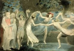 A painting of fairies dancing