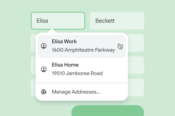 A user is able to instantly enter their name and address to a form using autofill.